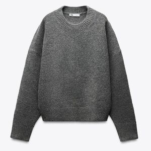 Zara Basic Soft Knit Sweater Charcoal XS